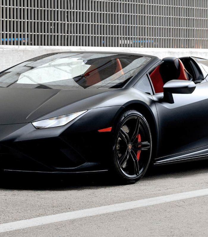 Matte-Black-Lamborghini-Huracan-Evo-Spyder-Front-3